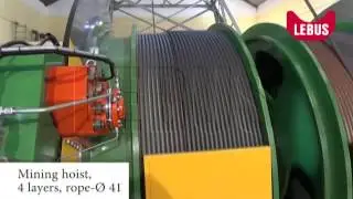 LEBUS &ndash; Mining hoist spooling onto 4 layers