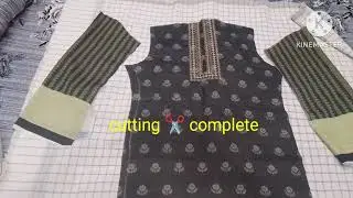 Flat Collar Side Slit Shirt Design Cutting & Stitching | Easy & Stylish Summer Kurti Tutorial ✂️