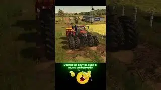 Deu frio na barriga subir o morro embarreado. #farmingsimulator25 #farming #agro #case