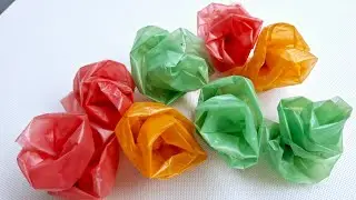 Beautiful rose flowers made only from plastic bags.