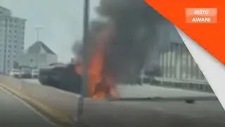SUV terbakar, nahas babit 3 kenderaan di DUKE