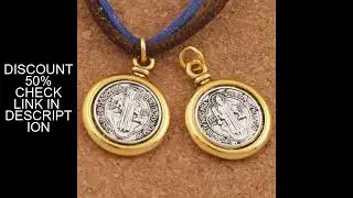 6PCS 2-Tone Saint St Benedict Medal Cross Spacer Charm Beads 24.7x18.9mm Pendants Handmade Jewelry D