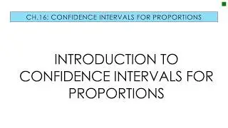 Applied Stats 16.1 Introduction to Confidence Intervals for Proportions