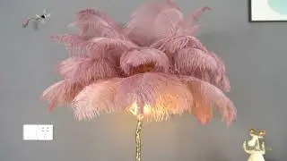 Ostrich Feather Table Lamp