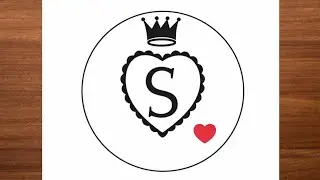 ❤️ &ldquo;S&rdquo; Letter  Heart | Crown Drawing Alphabet Logo Drawing Step By Step Pencil Sketch Drawing