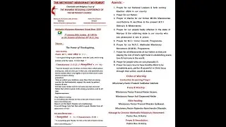 Methodist Missionary Movement Virtual Meet -2024.7th January 2024