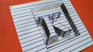 3d illusion Trick Art On Line Peper || 3d Alphabet 