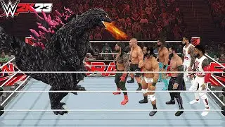 WWE 2K23 Giant Godzilla vs Mini WWE Superstars Match !!!