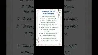 Best Slogans on Anti Drug Day/anti drug day slogans in english/slogans anti drug day/slogans