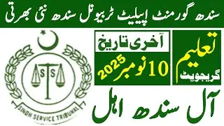 Sindh Goverment Appellete Tribunal Latest Jobs 2025 | Technical Jobs Info 1.0