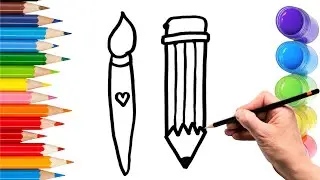 How To Draw cute pencil Drawing, Painting & Coloring For Kids and Toddlers_ Child Art 🐋🌈