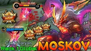 You Can't Escape Me! Moskov Double MVP Gameplay - Top 1 Global Moskov by Carl Velaryan - MLBB
