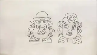 How to draw Mr Potato and Mrs Potato from Toy Story 2.