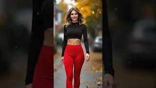 Bold Contrast: Black Crop Top & Red Leggings | outfit ideas