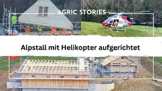 Helikopter-Einsatz: Neuer Alpstall im Holzelementbau