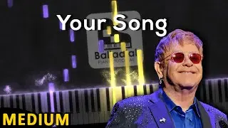 Your Song - Elton John | Relaxing Piano - MEDIUM Piano Tutorial