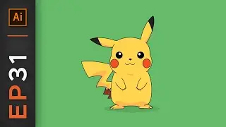 Draw Pikachu from Pokémon in Adobe Illustrator | Adobe Illustrator Time-lapse