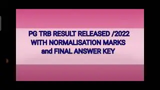 pg trb examination result released, with normalisation marks, and final answer key.( today update)💥💥