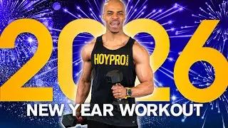 30 MIN New Year&rsquo;s Resolution Workout | Full Body &bull; No Jumping &bull; All Standing &bull; Light Weights