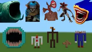 How Spawn Bloop, Pennywise, Siren Head, Demogorgon, Shin Sonic in Minecraft PE