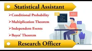 Research Officer| Statistical Assistant| KPSC| Conditional Probability| Bayes' Theorem|