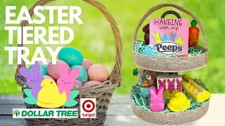 🧺 PEEPS Easter BASKET Tiered Tray DIYS #30 2022 (Dollar Tree) Hacks