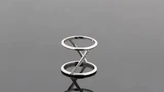Anillo en oro blanco 18k con diamantes engastados RK002