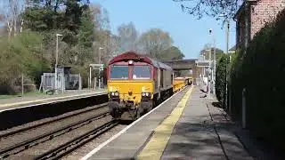 -RARE- EWS Class 66 Passing Beaulieu Road On The 6NO2 Eastleigh-Brockenhurst 05/04/25