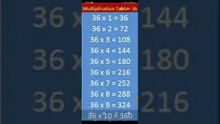 36 Times Table