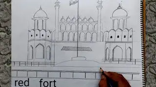 how to draw red fort I how to draw red fort step by step I how to draw red fort pencil sketch