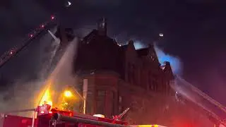 Hampden's old police station fire, northwest side of the building