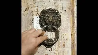 Anatolica Lion Head Door Knocker, Handmade, Aged Solid Brass, Lion Door Knocker, Lion Gate Knocker