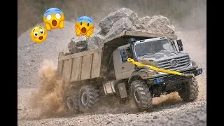 Massive RC dump trucks overloaded and in DANGER!