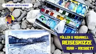Fluss-Aquarellskizze: Eine einfache Anleitung f&uuml;r Anf&auml;nger