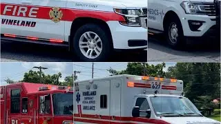 Vineland Fire Dept., EMS & Inspira Life Support responding to an MVC