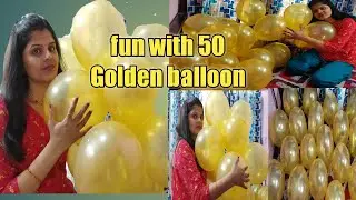 Fun with 50 Golden balloon bursting/ fun with golden balloons/ 🎈balloons