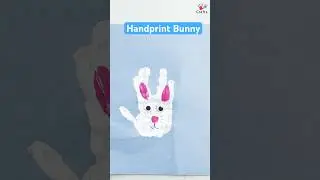 Handprint Bunny craft🐰| Easter craft ideas for kids🎨 #shorts @CraftswithToddler