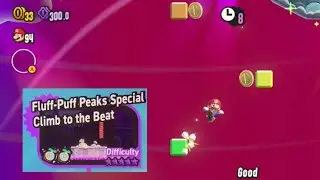 Fluff-Puff Climb to the Beat (No badge/No Power-Up) &mdash; Super Mario Bros. Wonder
