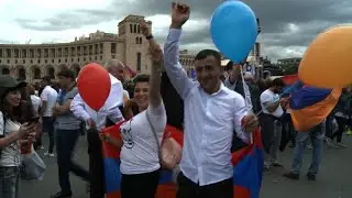 Tears of joy in Armenia as opposition leader becomes PM