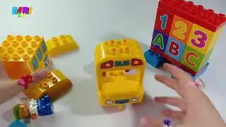 Wheels on the bus - School bus assembly for children - Building blocks toy