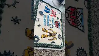 transformers theme cake triple chocolate fudge cake filled caramel crunch #choco #ganache #oldsongs