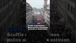 Scuffle erupt between police and pro-Palestinian protesters in Switzerland