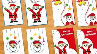 DIY Merry Christmas greeting card Ideas 🎅🎄 || Christmas Card Making Ideas || Santa Card 