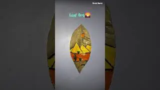 Leaf Art🌄 #shorts #arushshorts #art #drawing #cartoon