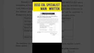 #OSSC #cgl specialist # cgl main specialist date