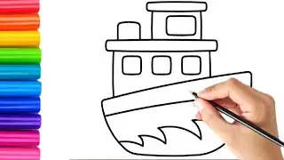 Ship Drawing for Kids | Easy Ship Drawing Step by Step