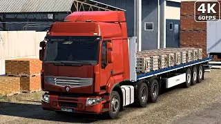Renault Premium High Roof - Transporting Aluminum Ingots (22t) - Euro Truck Simulator 2 Gameplay