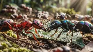Soldier ants vs. termites: A brutal mini-battlefield!