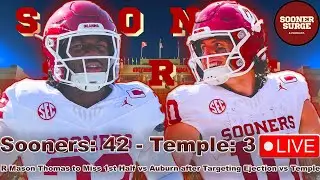 OU Football Live:  Sooners win/ RMT suspended for first half vs Auburn