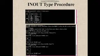 OUT Type & INOUT Type Procedure in SQL